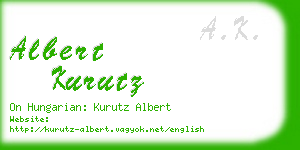 albert kurutz business card